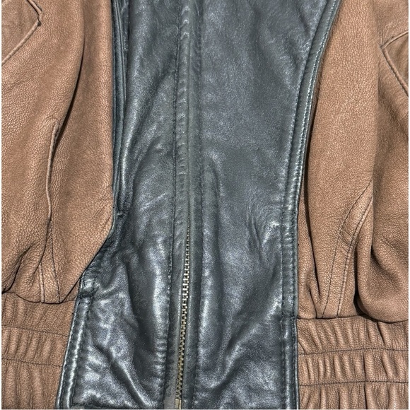 Midway Men’s Vintage Leather Moto Jacket Size M – Black/Brown Biker Bomber - Picture 5 of 13